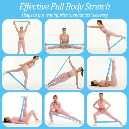 Multi‑Loop Nylon Yoga Stretching Belt, Anti‑Slip Fitness Resistance Band, Elastic Workout Strap for Yoga Pilates Dance Gymnastics Training, Physical Relax & Flexibility Exercise Accessory