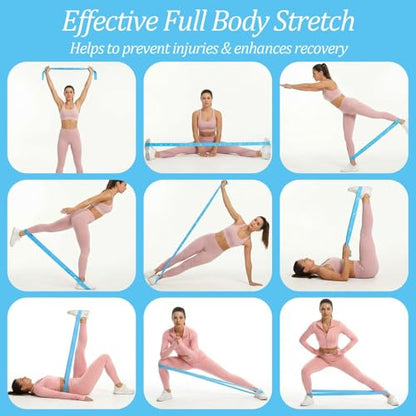 Multi‑Loop Nylon Yoga Stretching Belt, Anti‑Slip Fitness Resistance Band, Elastic Workout Strap for Yoga Pilates Dance Gymnastics Training, Physical Relax & Flexibility Exercise Accessory