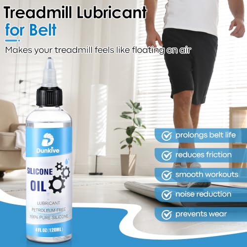 4oz Treadmill Lubricant with 24inch Foldable Applicator, Pure Silicone