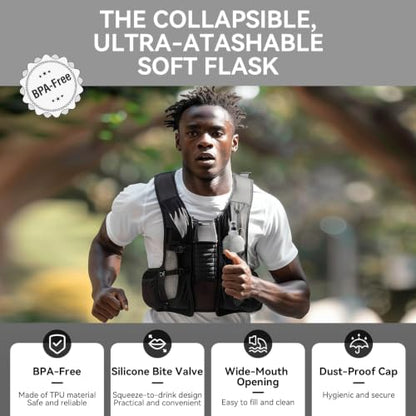 150ml Soft Flask Soft Water Bottle for Running, Hiking, Cycling and Climbing - Grey - color: 150ml, grey
