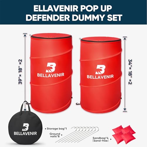BELLAVENIR 4-Pack Pop-Up Defender Dummies for Basketball, Soccer and Football Training