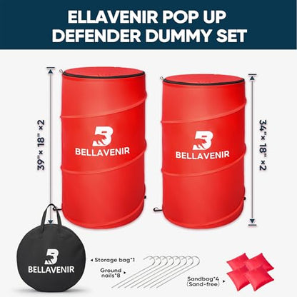 BELLAVENIR 4-Pack Pop-Up Defender Dummies for Basketball, Soccer and Football Training