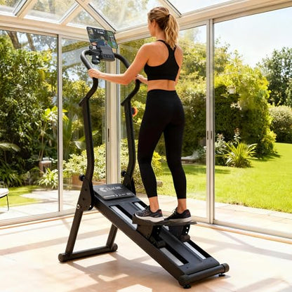 ExacMe Foldable Magnetic Stair Stepper for Home with 16 Resistance Levels - color: Black