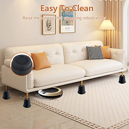 DEDU Bed Risers 5 Inch Heavy Duty 9 Pack, Furniture Risers for Sofas Supports Up to 6600 Lbs, Round Couch Risers for Bed, Couch, Desk or Chair (Black) - size: 5 inch