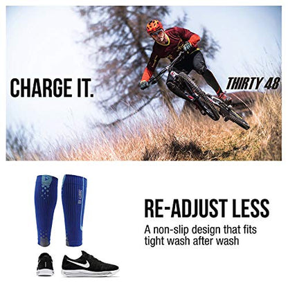 Thirty48 Graduated Calf Compression Sleeves 15-20 OR 20-30 mmHg | Maximize Fast Recovery by Increasing Oxygen to Muscles - color: [2 Pairs] Pink, size: Small