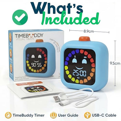 Digital Visual Timer for Kids - Calmer Routines & Transitions - color: Blue
