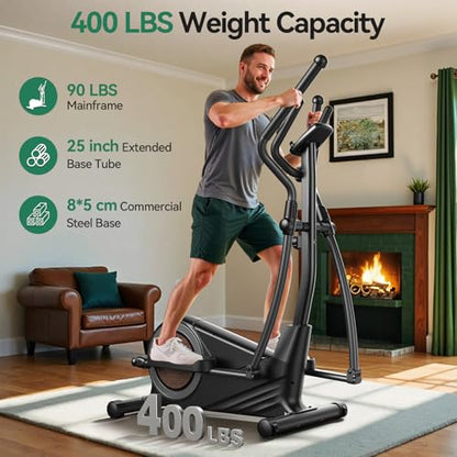 Niceday Elliptical Exercise Machine, Elliptical Trainer for Home Use, Compact Elliptical Machine, 16 Levels Resistance, 400LBS Load Capacity