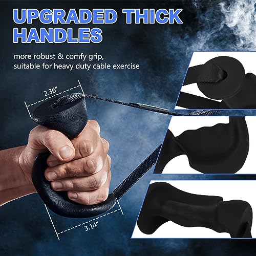 HXD-ERGO Ergonomic Exercise Handles for Cable Machine Attachments - color: Detachable Carabiner