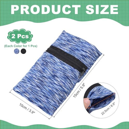 uxcell Wrist Pouch Wrist Wallet Sports Wristband Wallet with Pocket for Running Jogging Hiking Cycling Yoga - color: Blue/Black