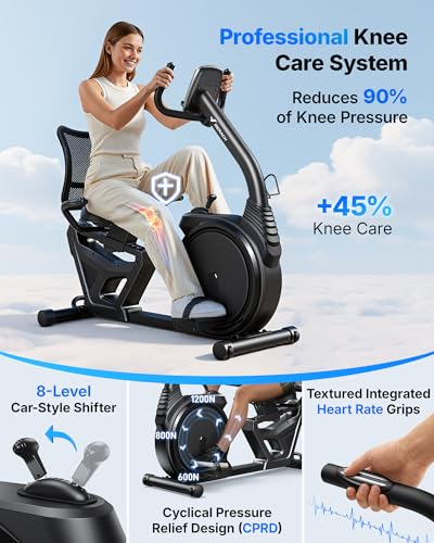MERACH Recumbent Exercise Bikes for Home High-end - color: Black