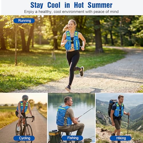 Cooling Running Vest with 3 Cooling Plates for Women Men, Dark Blue - color: Dark Blue, size: One Size