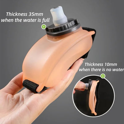 Silicone Wrist Water Bottle Outdoor Portable Hands Free Squeeze Design Adjustable Strap for Running, Cycling and Hiking, White - color: White