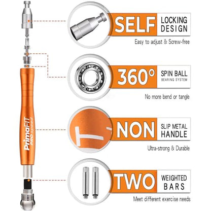 PrimaFIT Pro Speed Jump Rope for Adults, Weighted Skipping Rope for Boxing - color: Orange