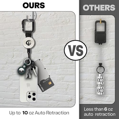 ClutchLoop Retractable Anti-Theft Phone Tether Lanyard Locking Carabiner - color: White
