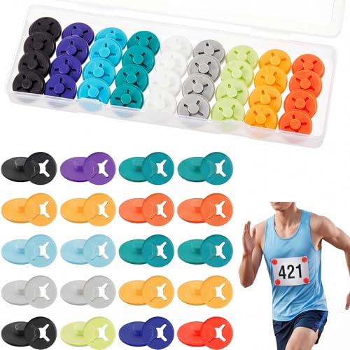 Juexica 12 Pcs Running Bib Clips, Bib Buttons for Runners