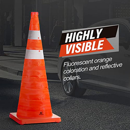 RoadHero 28 Inch 4 Pack Collapsible Traffic Safety Cones with Bag,Orange - size: 28 Inch (Pack of 2)