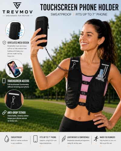 Running Hydration Vest with Phone Holder & 500ml Soft Flask, M/L