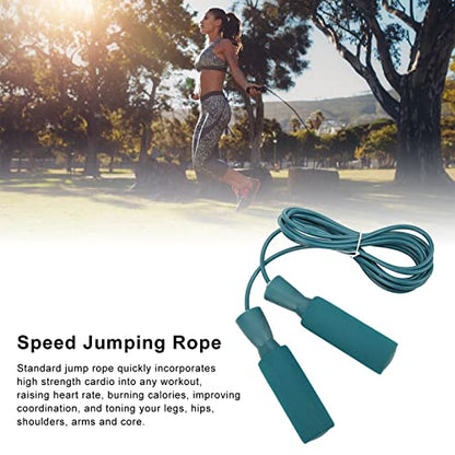 Generic Steel Wire Jumping Rope, Adjustable Skipping Rope with Double Bearings and Memory Foam Handle, for Men Women and Children - color: Blue