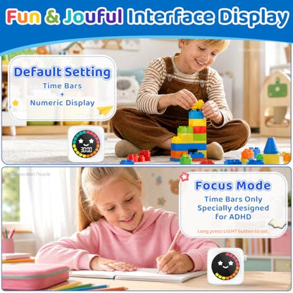 Visual Timer for Kids ADHD, 99-min Digital Countdown/Stopwatch Timer, White - color: White