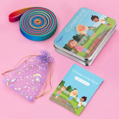 Cikyner Chinese Jump Rope, 4m Elastic French Skipping with Instructions