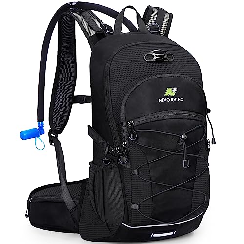 N NEVO RHINO Hydration Backpack with Water Bladder 3L, Hiking Backpack - color: 01 Black