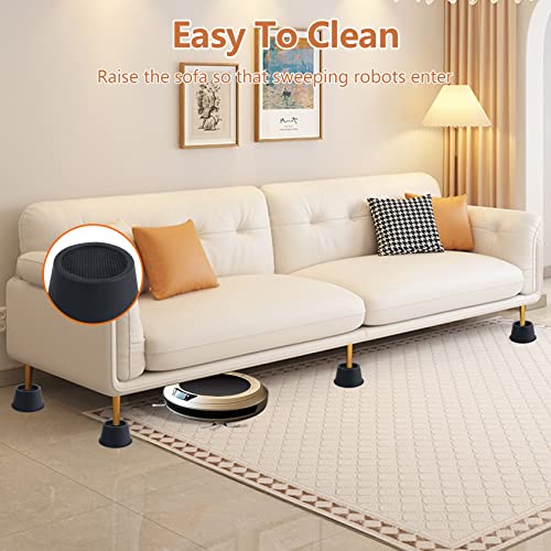 DEDU Bed Risers 2 Inch Heavy Duty 9 Pack, Furniture Risers for Sofas Supports Up to 6600 Lbs, Round Couch Risers for Bed, Couch, Desk or Chair (Black) - size: 2 inch