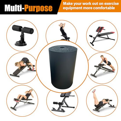 4 Pcs Foam Pad Roller, Foam Roller Pad Replacement for Leg Extension Weight Bench Inversion Table and Home Gym Exercise Equipments, Suitable for 1-inch Rod (7.87"L X 4.72" Od X 1.18" Id)