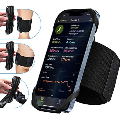 Cikyner 3 in 1 Running Armband, 360° Rotatable & Detachable Sports Armband - color: G4Black