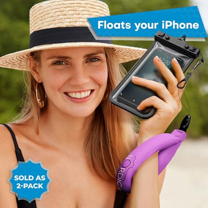 Nordic Flash Floating Wrist Strap (2-pack) for Phone & Action Camera - Compatible with GoPro Hero 13, Insta360 X4, DJI Action 5 Pro, OM System TG-7, Kodak PixPro WPZ2 & iPhone - Turquoise & Purple - color: Turquoise & Purple
