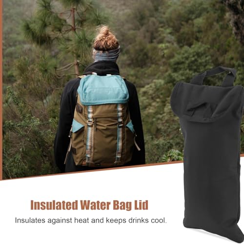 BOXOB Water Bladder Insulator Bag with Cleaning Kit, Oxford Cloth Hydration Insulation Sleeve Cover Cooler Accessories for 2L Hydration Bladder for Hiking Camping (Black, No Water Bag Included)