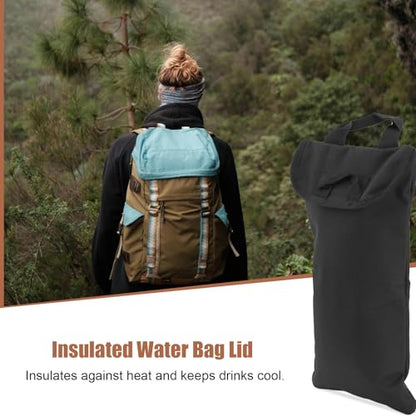 BOXOB Water Bladder Insulator Bag with Cleaning Kit, Oxford Cloth Hydration Insulation Sleeve Cover Cooler Accessories for 2L Hydration Bladder for Hiking Camping (Black, No Water Bag Included)