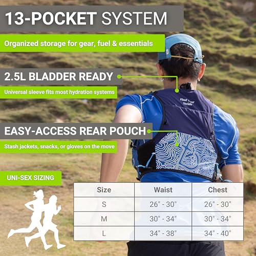 FlipBelt Tahoe Hydration Vest – Ultralight Running Vest for Men & Women – Includes Two 500ml Soft Flasks – Trail, Marathon, and Long-Distance Race Pack - color: Black, size: Large