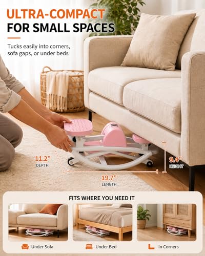 Garvee Rocking Stepper for Exercise at Home, Rock Stepper Side to Side - color: Pink