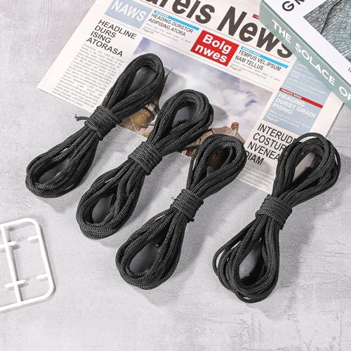 lasuroa 4 Pcs Trampoline Netting Cords, 15ft Each Black Trampoline Netting Cords Replacement Parts for Fence Netting Safety Trampoline Netting Cords Fits 12-16ft Trampolines