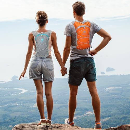 Ouplea Small Running Hydration Backpack Hydro Vest with 2L Water Bladder - color: Light Gray