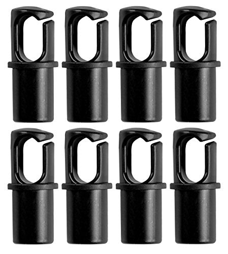 Machrus Upper Bounce Universal Trampoline Pole Caps for Fiber Glass or Metal Rings, Replacement Accessories and Hardware - color: Black, size: 1" or 1.5" Pole (Set of 8)