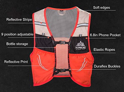 Lovtour Hydration Race Vest,2.5L Running Vest Lightweight Pack with 2 Soft Water Bottles Bladder for Marathoner Running Race Cycling Hiking Camping Biking