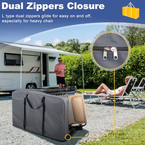 Explore Land Chair Storage Bag for Folding Longue Zero Gravity 2 Pack, Grey - color: 2 Pack: Grey