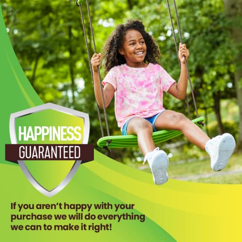 Swurfer Kick Stand Up Surfing Tree Swing Outdoor Swings for Kids Up to 200 Lbs - Hang from Up to 10 Feet High - Includes 24" SwingBoard, UV Resistant Rope, & Handles - color: Green