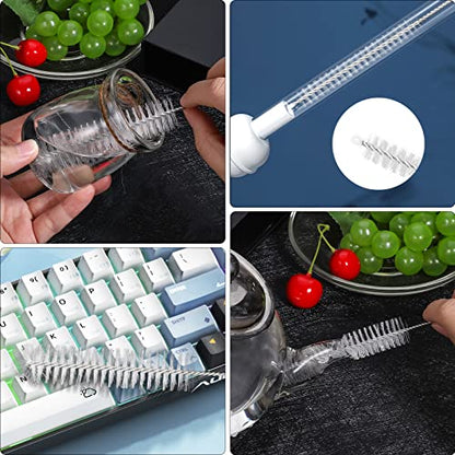 Ixiaoyoo 12 Pcs Straw Cleaner Brushes Set, 8.2 Inch Nylon Cleaning Brush - color: 8.2 Inch White Cleaning Brushes