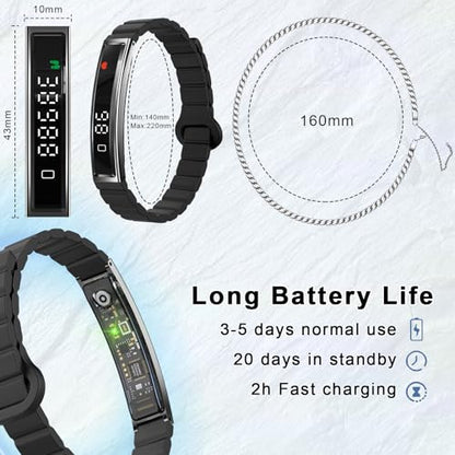 Efolen Smart Bracelet for Women,Ultralight Fitness Tracker Smart Wristband with Heart Rate/Blood Oxygen/Sleep Monitor/Pedometer,Slim Smartwatch for Android iPhone,Activity Tracker,2 Band,Black - color: Black