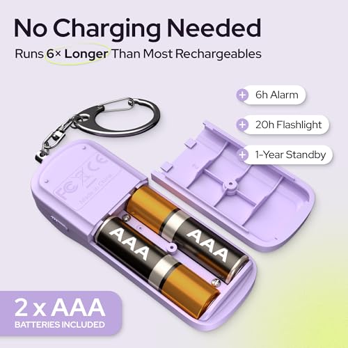 Personal Safety Alarm Keychain for Women, 130dB Panic Pin Siren, Purple - color: E - Purple