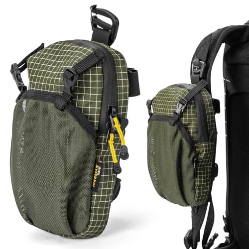 HIKEMAN Backpack Strap Pouch - Backpacking Phone Pouch, Waterproof Backpack Shoulder Strap Phone Pocket Attachment Bag for Hikers, Lightweight Outddoor Bag for Hiking, Travel, Cycling (Army Green) - color: Army Green