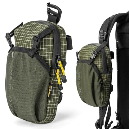 HIKEMAN Backpack Strap Pouch - Backpacking Phone Pouch, Waterproof Backpack Shoulder Strap Phone Pocket Attachment Bag for Hikers, Lightweight Outddoor Bag for Hiking, Travel, Cycling (Army Green) - color: Army Green