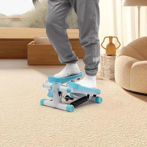 Mini Stepper for Home Gym Exercise Portable Fitness Stepper with Resistance Bands Non Slip Pedals Hydraulic Drive for Office Workout