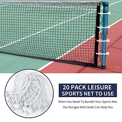 6 Inch Ball Bungee Cords, Heavy Duty UV Resistant Elastic Strap, Reusable Tie Down Cord with Balls, Indoor Outdoor Cords for Golf Net, Soccer Goals, Camping, Tent Poles, Hose (White, 20 Pack) - style: White 20 Pack