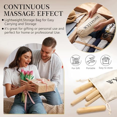 Bamboo Massage Sticks,Guasha Massage Roller Tool for Body Shaping & Relaxing Muscles 5pcs (0.78Inch*15Inch) - size: 0.78Inch*15 Inch