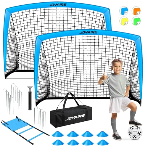 Kids Backyard Soccer Goal, 10 mm Poles & 5-Layer Net, 4x3/6x4/7x5FT - size: 6 ft x 4ft, style: Blue