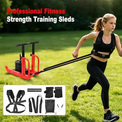 Heavy-Duty Training Sled, 5-Level Height Adjustment, Push/Pull Dual-Use