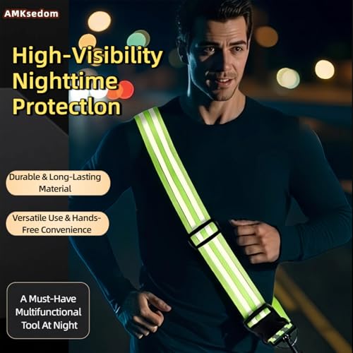 2 Pcs Reflective Belt Sash Walking Gear, High Visibility Safety Running Gear, Night Walking Safety Gear for Men Women Kids Night Dog Walking Gear - color: Pink